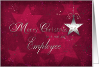 Merry Christmas to a valued Employee, Business, Star, silver effect card