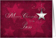 merry christmas to my boss, business, star, silver effect card