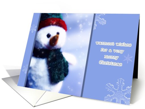 warmest wishes for a very merry christmas, snowman, blue,... (686659)