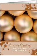 season’s greetings, custom personalized business christmas card, card