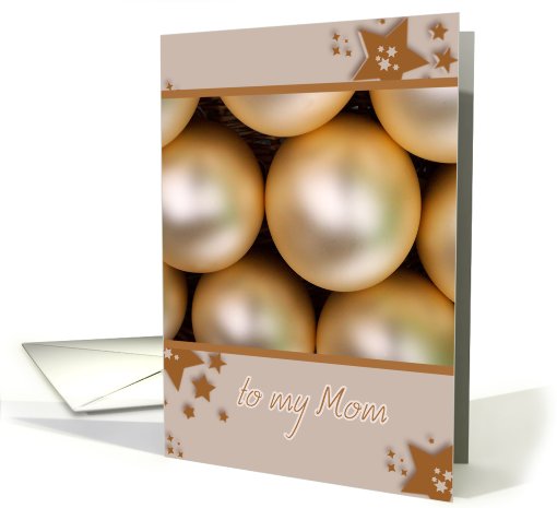 merry christmas to my Mom, silver glass ornament, stars card (692216)
