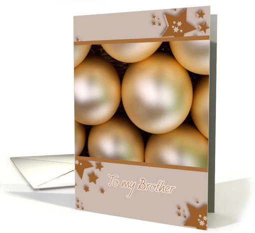 merry christmas to my brother, silver glass ornament, stars card