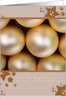 merry christmas to my grandpa, silver glass ornament, stars card