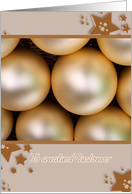 Merry Christmas to a Valued Customer Silver Glass Ornaments Stars card