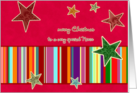 merry christmas to my very special niece, stars, stripes, bright red card