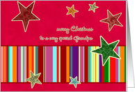 merry christmas to my special grandpa, stars, stripes, bright red card