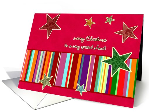merry christmas to my aunt, stars, stripes, bright red card (699630)