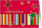 vrolijk kerstfeest, dutch merry christmas card, stars, stripes, bright red card