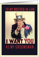 to my brother-in-law, please be my groomsman invitation card, vintage, card