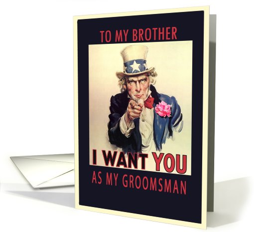 to my brother, please be my groomsman invitation card, vintage, card