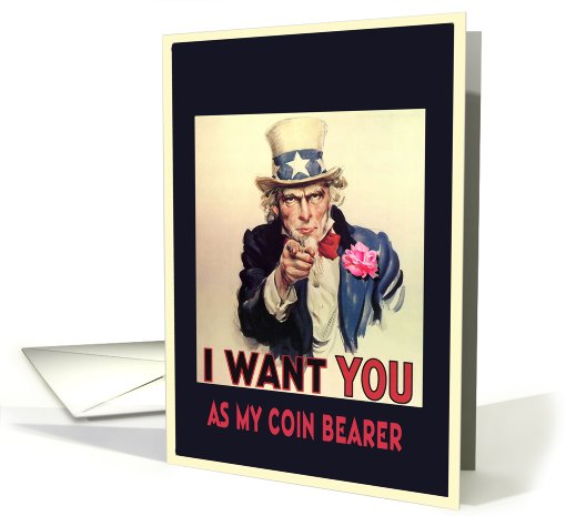 please be my coin bearer, invitation card, vintage, card (710133)