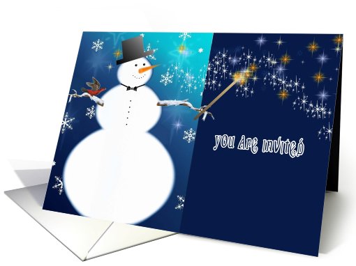 you are invited, christmas party, snowman card (710179)