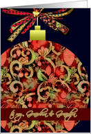 Merry Christmas to Grandparents Elegant Red Ornament card