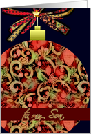 merry christmas to my son, elegant red glass ornament, christmas card