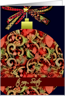 To My Sister Merry Christmas Elegant Red Ornament card