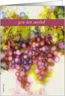 invitation wine party, purple grapes, corporate card