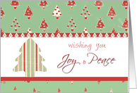 wishing you joy and peace, christmas card, christmas tree card