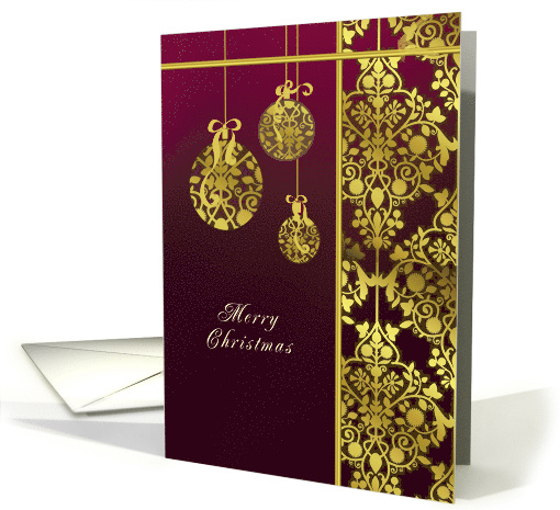 Merry Christmas Gold Foil Effect Ornaments card (721712)