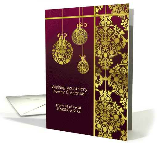 Season's Greetings, Custom Personalized Business Christmas Card, card