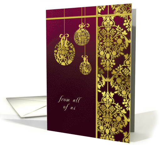 From All of Us Business Christmas Gold Foil Effect Ornaments card