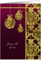 From All of Us Business Christmas Gold Foil Effect Ornaments card