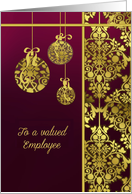 To a valued Employee, Gold foil effect, Business Christmas Card