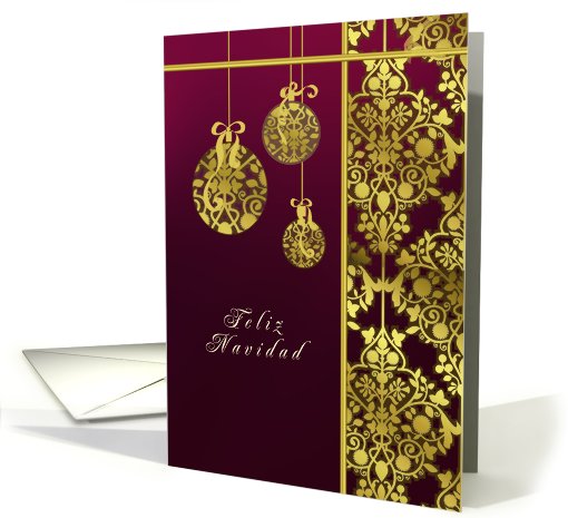 feliz navidad,spanish merry christmas, christmas card,gold... (722115)