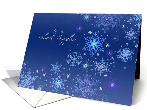 To a Valued Supplier Business Christmas Snowflakes Ice Crystals card