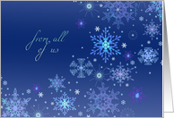 From All of Us Business Christmas Snowflakes Ice Crystals card