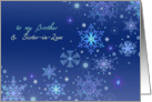 to my brother and sister-in-law, christmas greeting card, snowflakes, ice crystals card