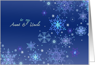 For Aunt and Uncle Christmas Snowflakes Ice Crystals card