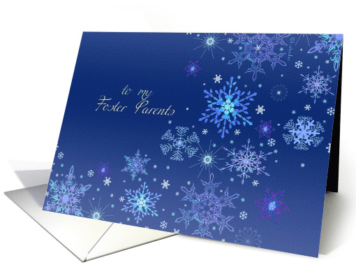 To My Foster Parents Christmas Snowflakes Ice Crystals card (723812)