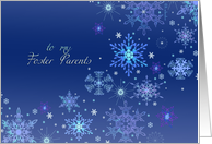 To My Foster Parents Christmas Snowflakes Ice Crystals card