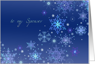 To My Sponsor Christmas Snowflakes Ice Crystals card