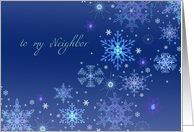 To My Neighbor Christmas Snowflakes Ice Crystals card