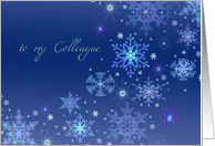 To My Colleague Christmas Snowflakes Ice Crystals card