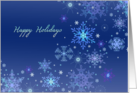 Happy Holidays Christmas Snowflakes Ice Crystals card