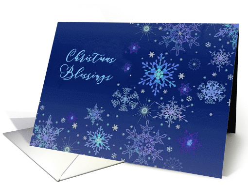 Christmas Blessings, Christian, snowflakes, ice crystals card (724468)