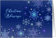 Christmas Blessings, Christian, snowflakes, ice crystals card