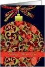 Nollaig Shona Duit, irish merry christmas card, elegant ornament red green card