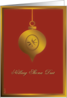 Nollaig Shona Duit, irish merry christmas card, elegant ornament red gold card