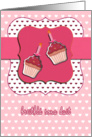 happy birthday in Irish gaelic, Irish birthday card, cupcake with candle, pink card