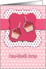 happy birthday in cornish, cupcake with candle, pink card