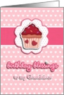 birthday blessings to my grandniece, cupcake, 3-d-heart effect, pink card