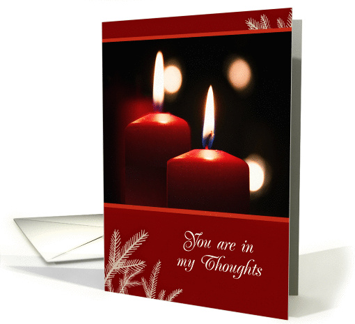 Christmas in Remembrance card, You are in my thoughts, candles card