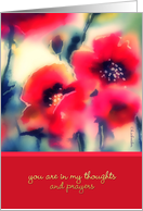 thinking of you, cancer patient,red poppies, psalm 23 card