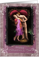 happy valentine’s day,vintage couple,romantic card