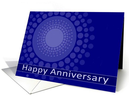Happy Anniversary, Employee, Business Card, blue polka dots card