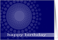 happy birthday, business card, blue polka dots card