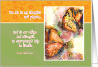 get well soon, thoughts and prayers, butterfly watercolor painting card